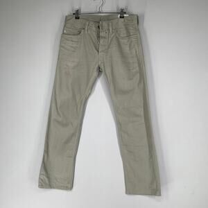 Diesel Men Jeans 30 Gray Safado Denim Beige Slim Straight Leg 30"